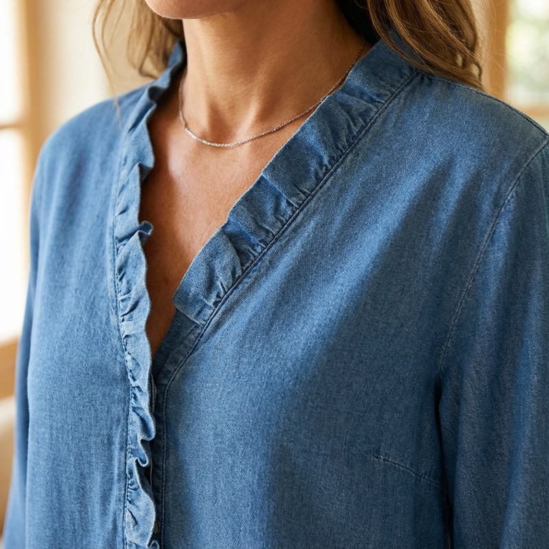 👚 50% OFF NOW! ✨ 2026 Women's Casual Ruffle V-Neck Shirt – Soft & Breathable, Flattering High-Low Hem & Effortless Style 🌸