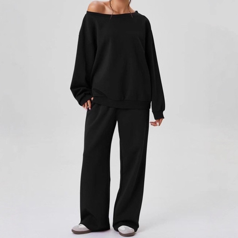 Casual Long Sleeve Pullover & Pants Set