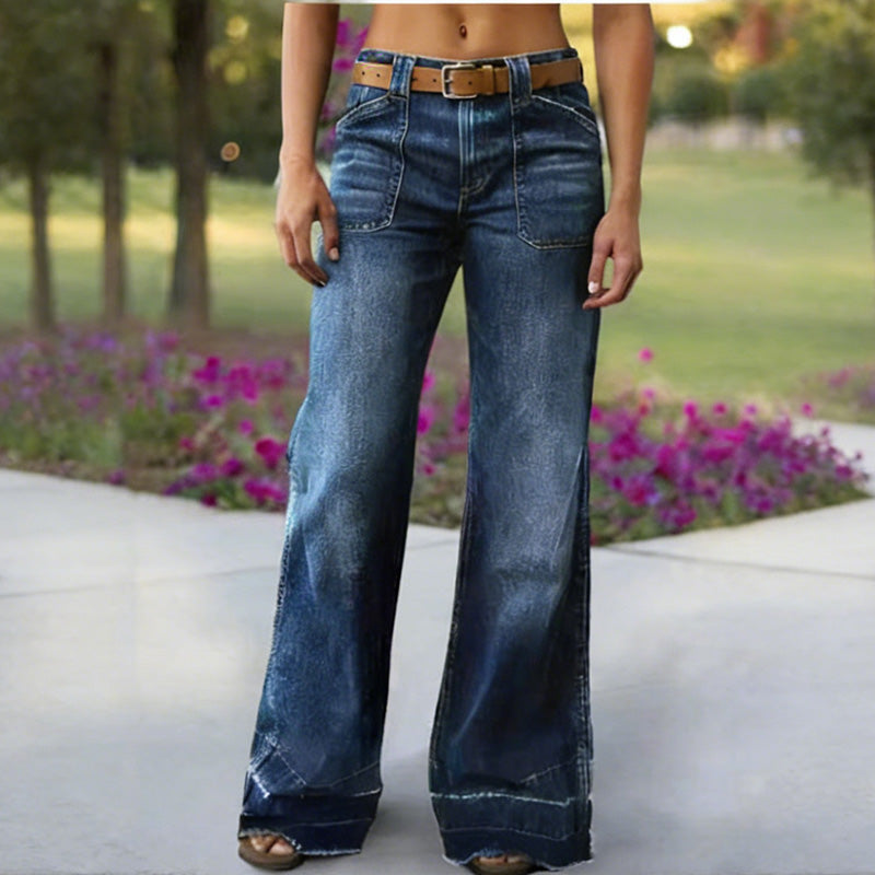 📢📢60%  OFF !! ⏰Women's Retro Flare Jeans with Pockets