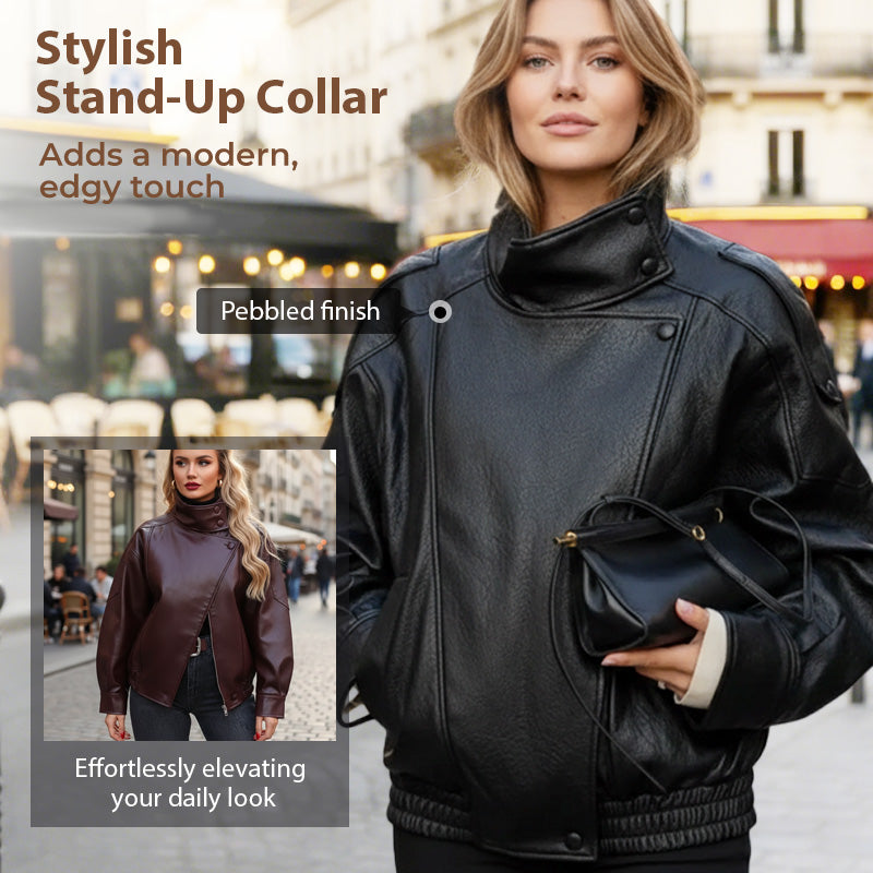 💥2026 HOT SALE⚡50K+ SOLD!⚡Cool Faux Leather Biker Jacket