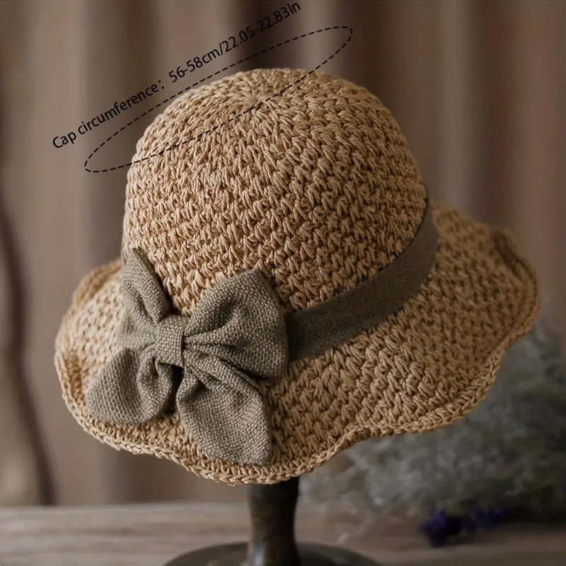 👒LAST DAY SALE ONLY ￡9.99!🌞Elegant Woven Straw Sun Hat with Bow