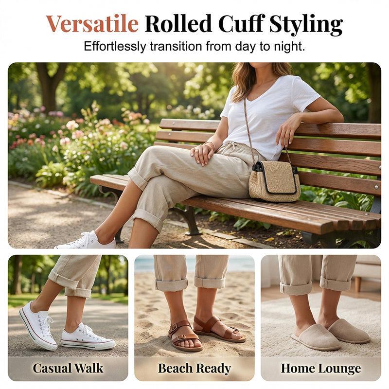 ⏳Time-Limited Special Price: ￡13.99!!⏰Women's Casual Cotton Linen Capris