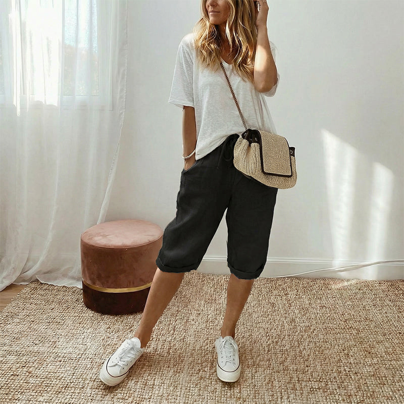 ⏳Time-Limited Special Price: ￡13.99!!⏰Women's Casual Cotton Linen Capris