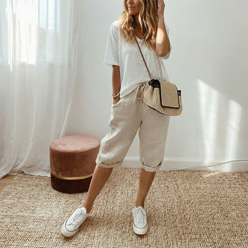 ⏳Time-Limited Special Price: ￡13.99!!⏰Women's Casual Cotton Linen Capris