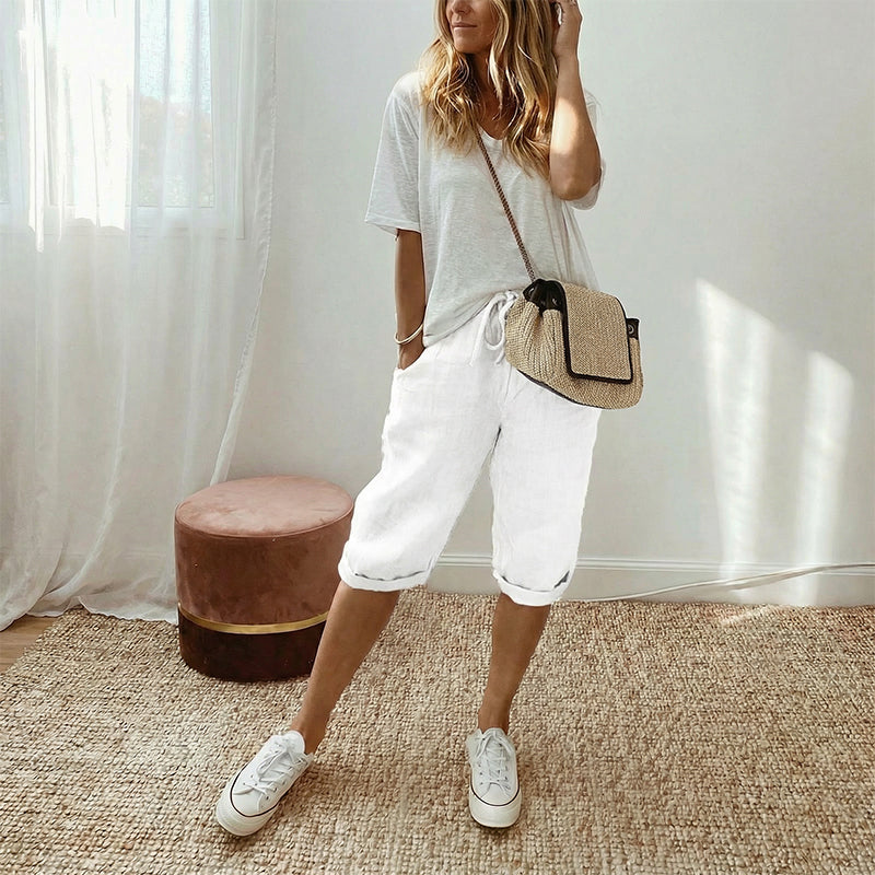 ⏳Time-Limited Special Price: ￡13.99!!⏰Women's Casual Cotton Linen Capris