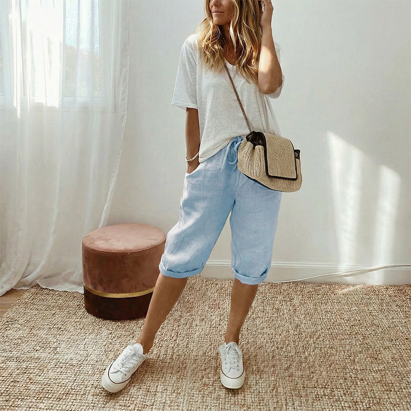 ⏳Time-Limited Special Price: ￡13.99!!⏰Women's Casual Cotton Linen Capris