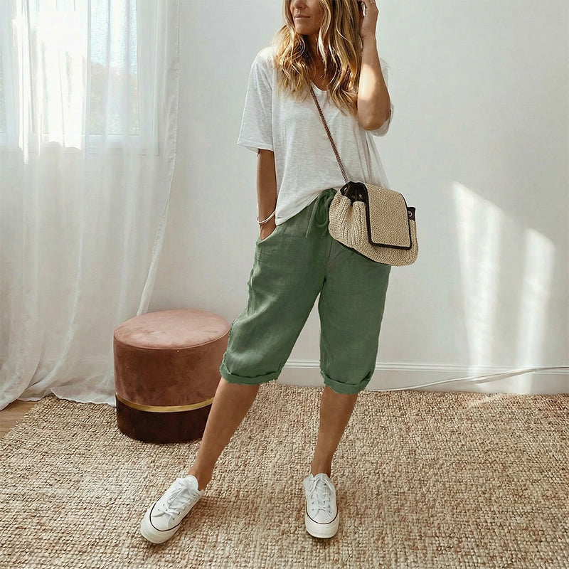 ⏳Time-Limited Special Price: ￡13.99!!⏰Women's Casual Cotton Linen Capris