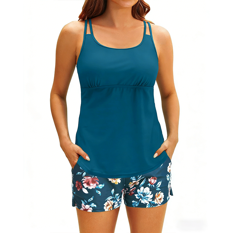 🌷Holiday Sale 65% OFF⚡50K+ SOLD!⚡Women's 2-Piece Tankini Swimsuit with Boyshorts