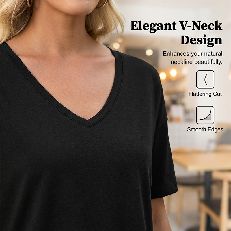 🏖️Summer Cool Deal: ONLY ￡12.99!💃Women's Half Sleeve V-Neck Top with Patchwork Hem