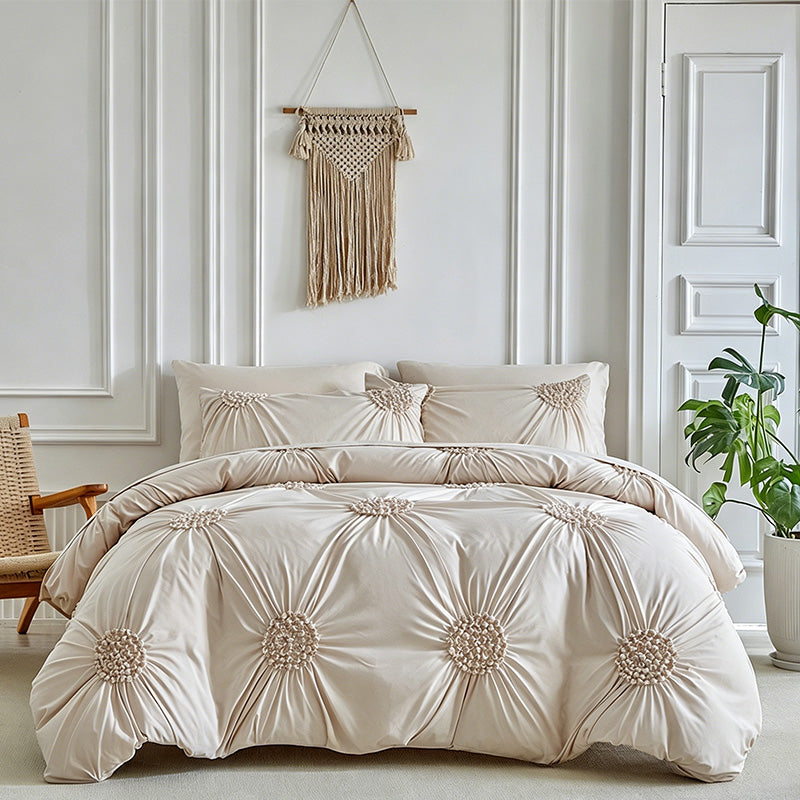 Elegant Pinch Pleat Duvet Cover Set