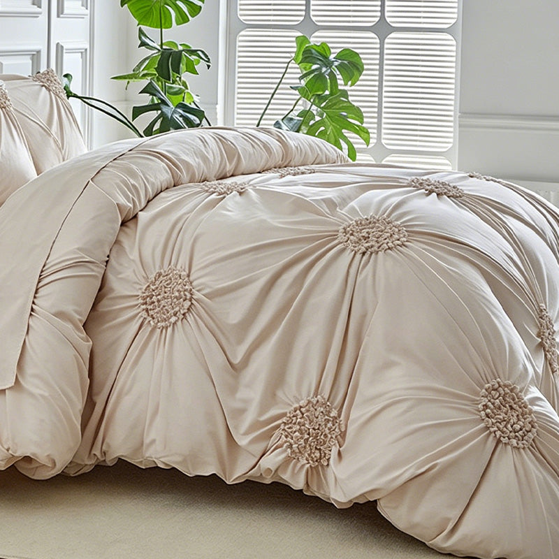 Elegant Pinch Pleat Duvet Cover Set