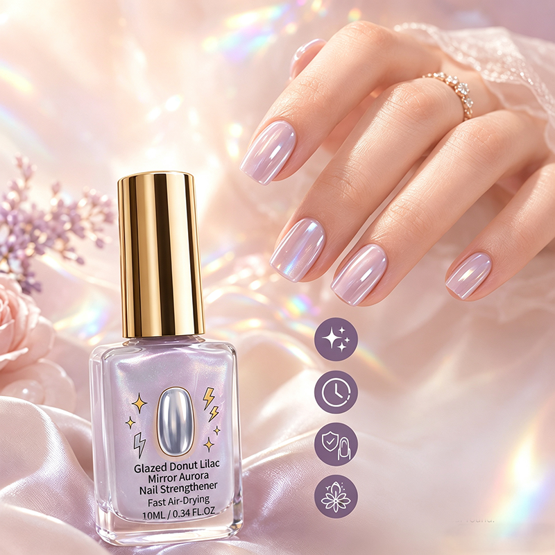 💅⏳LAST DAY SALE ONLY ￡7.99!!✨ 50% OFF! 💜 Lilac Glossy Mirror Nail Strengthener – Fast Air-Dry, Chip-Resistant & Long-Lasting Aurora Finish