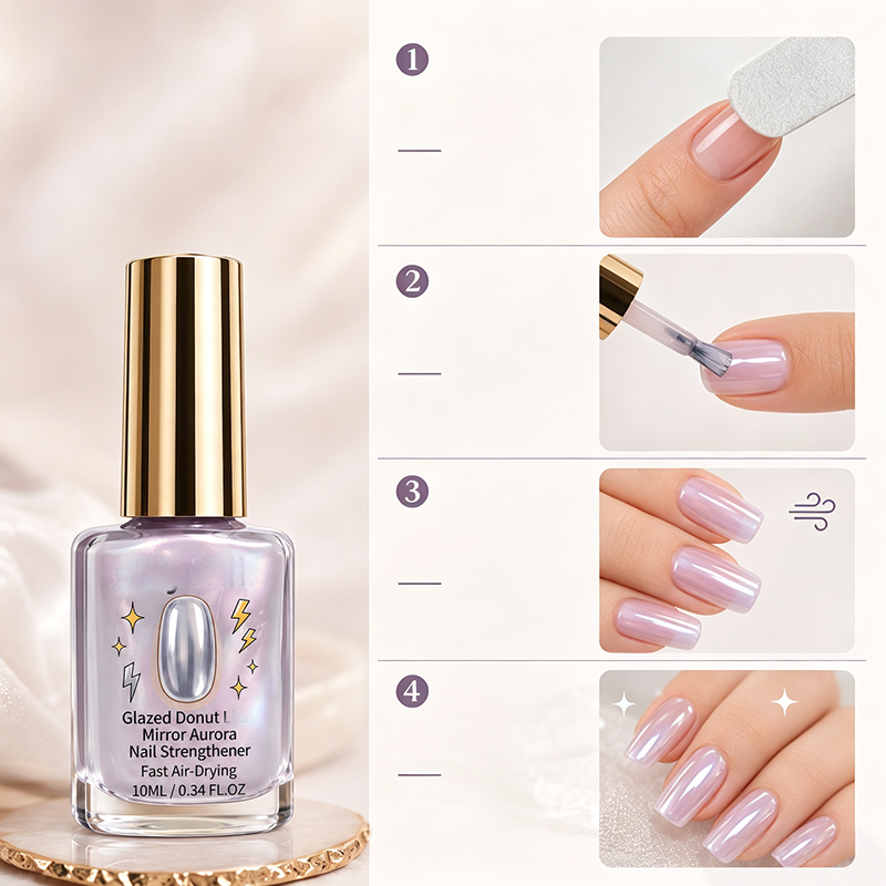 💅⏳LAST DAY SALE ONLY ￡7.99!!✨ 50% OFF! 💜 Lilac Glossy Mirror Nail Strengthener – Fast Air-Dry, Chip-Resistant & Long-Lasting Aurora Finish