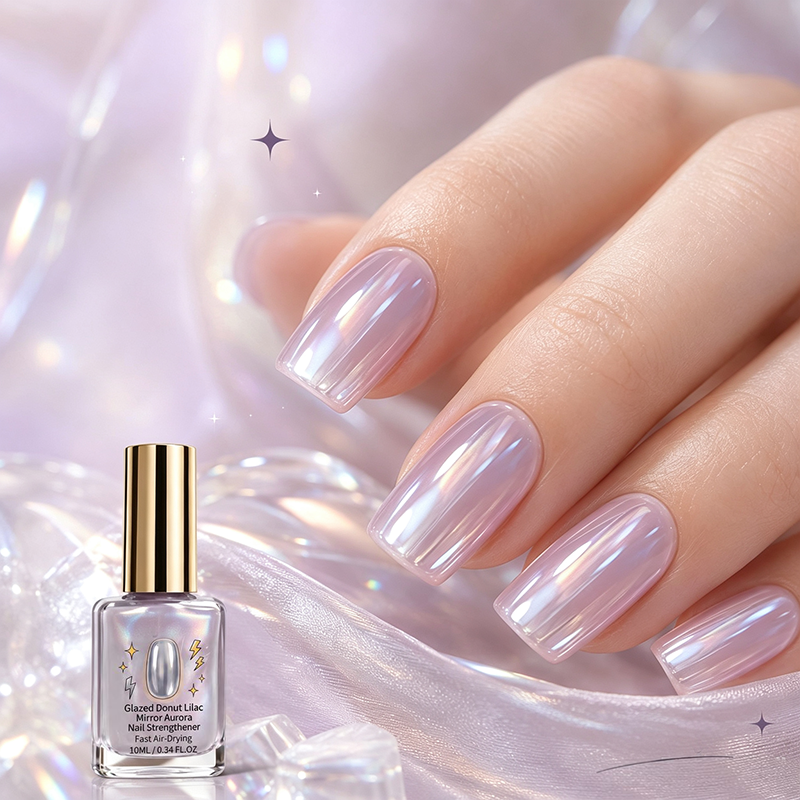 💅⏳LAST DAY SALE ONLY ￡7.99!!✨ 50% OFF! 💜 Lilac Glossy Mirror Nail Strengthener – Fast Air-Dry, Chip-Resistant & Long-Lasting Aurora Finish