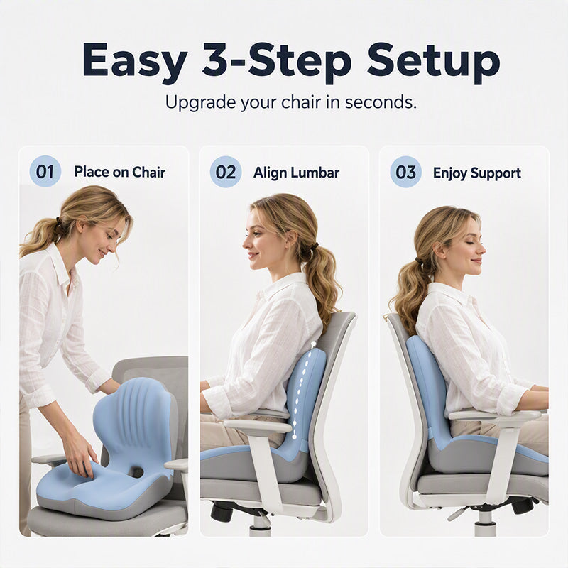 🪑55% OFF NOW! ✨Ergonomic memory foam seat cushion with back support