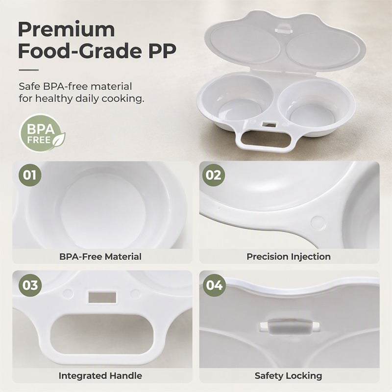 🥳2026 HOT SALE🥳💞50K+ SOLD! 🥗🎁 50% OFF! Microwave Egg Poacher – Dual‑cavity, non‑stick & easy clean. Healthier than frying – stock up & save! 🏠✅