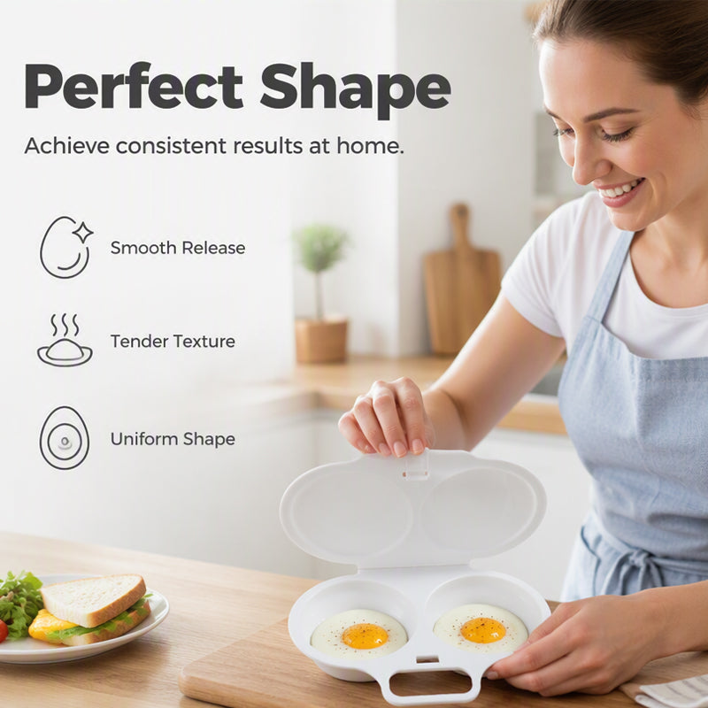 🥳2026 HOT SALE🥳💞50K+ SOLD! 🥗🎁 50% OFF! Microwave Egg Poacher – Dual‑cavity, non‑stick & easy clean. Healthier than frying – stock up & save! 🏠✅