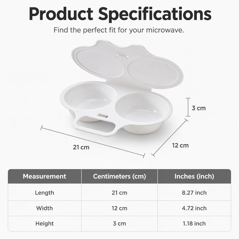 🥳2026 HOT SALE🥳💞50K+ SOLD! 🥗🎁 50% OFF! Microwave Egg Poacher – Dual‑cavity, non‑stick & easy clean. Healthier than frying – stock up & save! 🏠✅