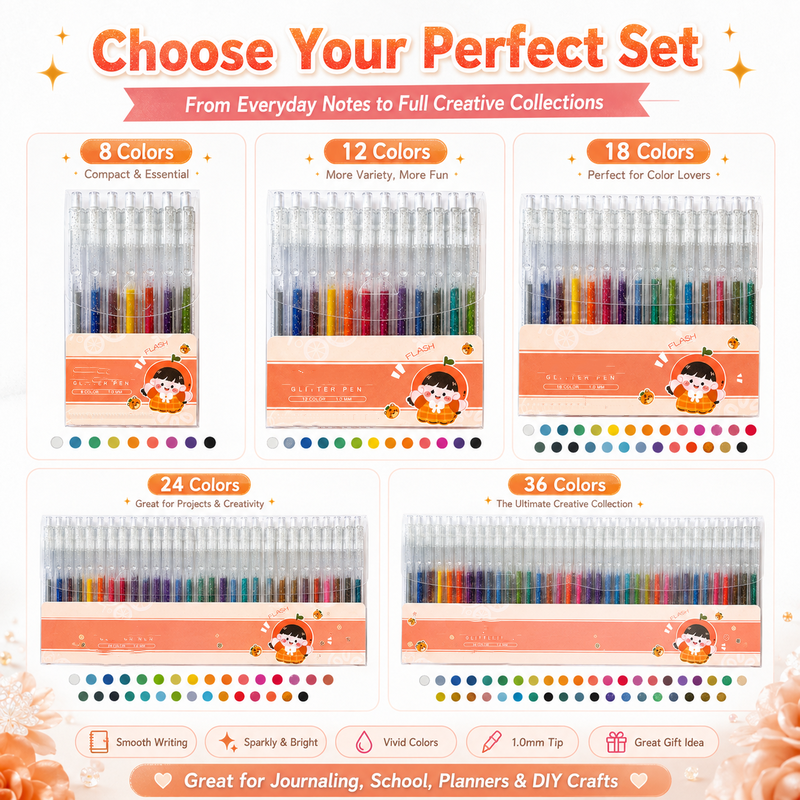 🔥LAST DAY SALE ONLY ￡6.99!!✨50K+ SOLD!🎁Glitter Gel Pen Set