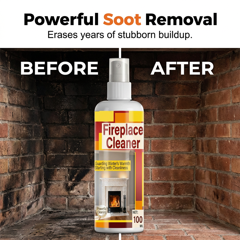 🔥LAST DAY SPECIAL PRICE:￡7.99!!⚡50K+ SOLD!✨Fast‑Acting Fireplace Cleaner Spray, Deep Penetrating Soot & Smoke Stain Remover, Residue‑Free Cleaning Spray for Fireplace Surfaces