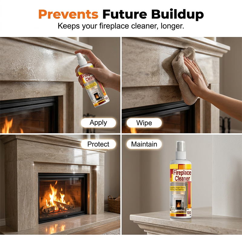 🔥LAST DAY SPECIAL PRICE:￡7.99!!⚡50K+ SOLD!✨Fast‑Acting Fireplace Cleaner Spray, Deep Penetrating Soot & Smoke Stain Remover, Residue‑Free Cleaning Spray for Fireplace Surfaces