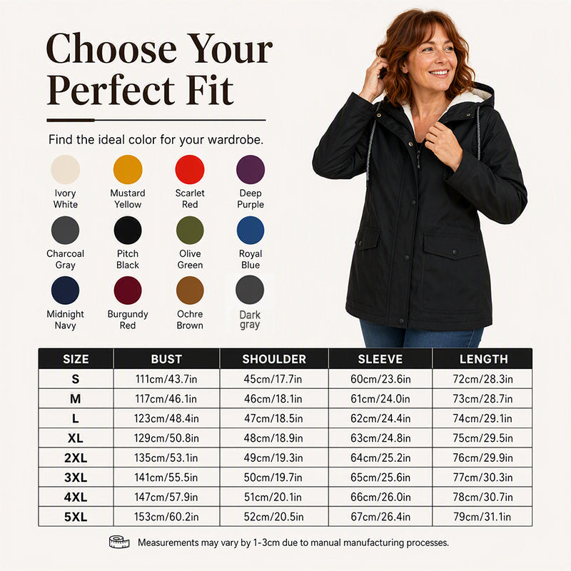 ⏳ Limited Time 60% Off! 💥Women's Plush-Lined Windproof Hooded Jacket