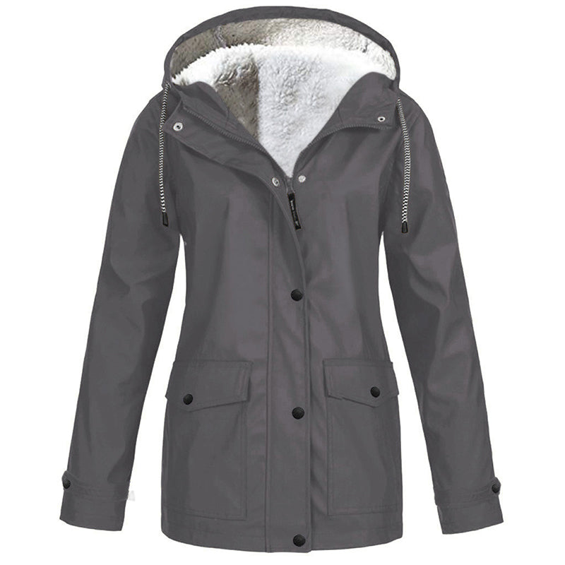 ⏳ Limited Time 60% Off! 💥Women's Plush-Lined Windproof Hooded Jacket