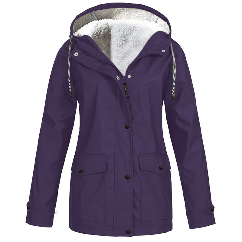 ⏳ Limited Time 60% Off! 💥Women's Plush-Lined Windproof Hooded Jacket