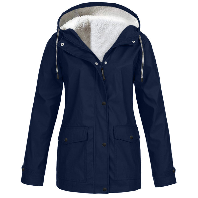 ⏳ Limited Time 60% Off! 💥Women's Plush-Lined Windproof Hooded Jacket
