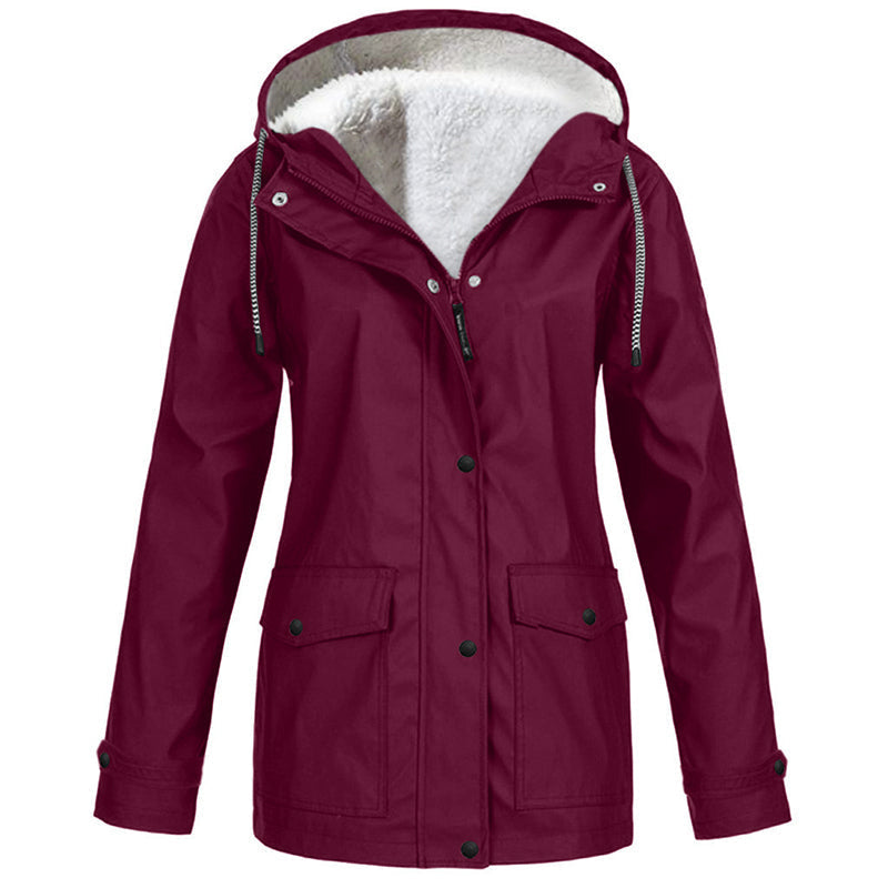 ⏳ Limited Time 60% Off! 💥Women's Plush-Lined Windproof Hooded Jacket