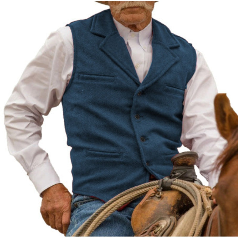 ⏳LAST DAY SALE ONLY￡17.99!🔥✨Men's Vintage Lapel Herringbone Tweed Vest👔🐴