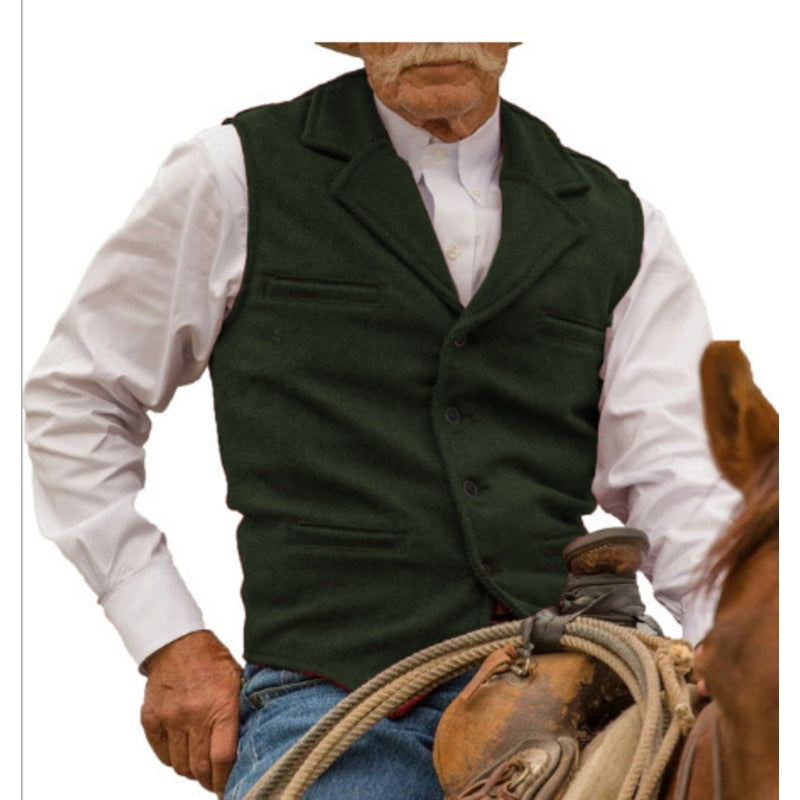 ⏳LAST DAY SALE ONLY￡17.99!🔥✨Men's Vintage Lapel Herringbone Tweed Vest👔🐴