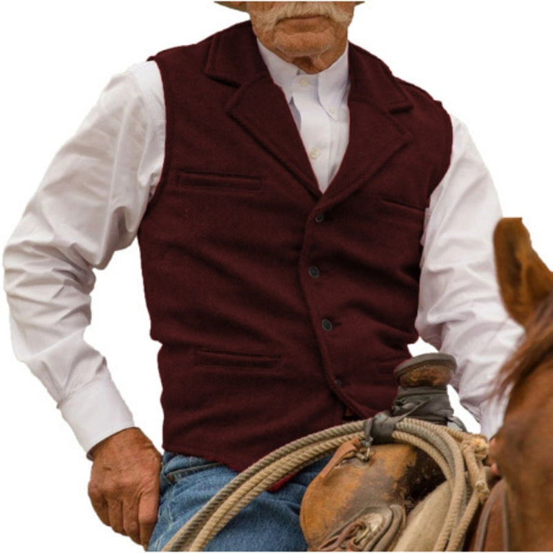 ⏳LAST DAY SALE ONLY￡17.99!🔥✨Men's Vintage Lapel Herringbone Tweed Vest👔🐴