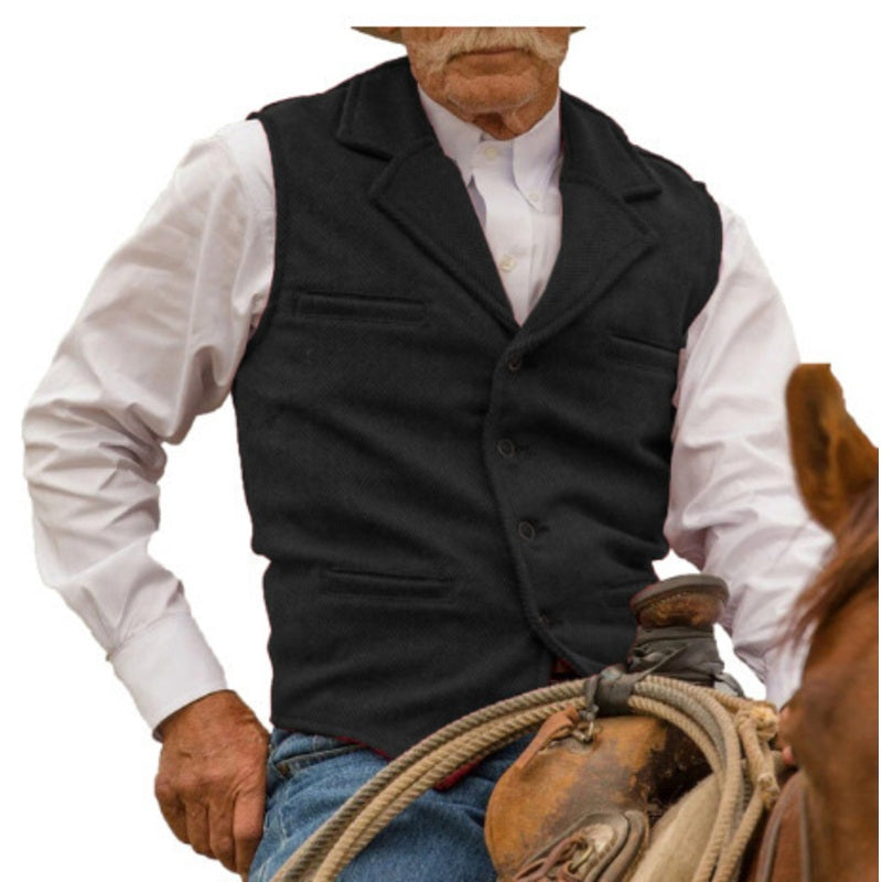 ⏳LAST DAY SALE ONLY￡17.99!🔥✨Men's Vintage Lapel Herringbone Tweed Vest👔🐴