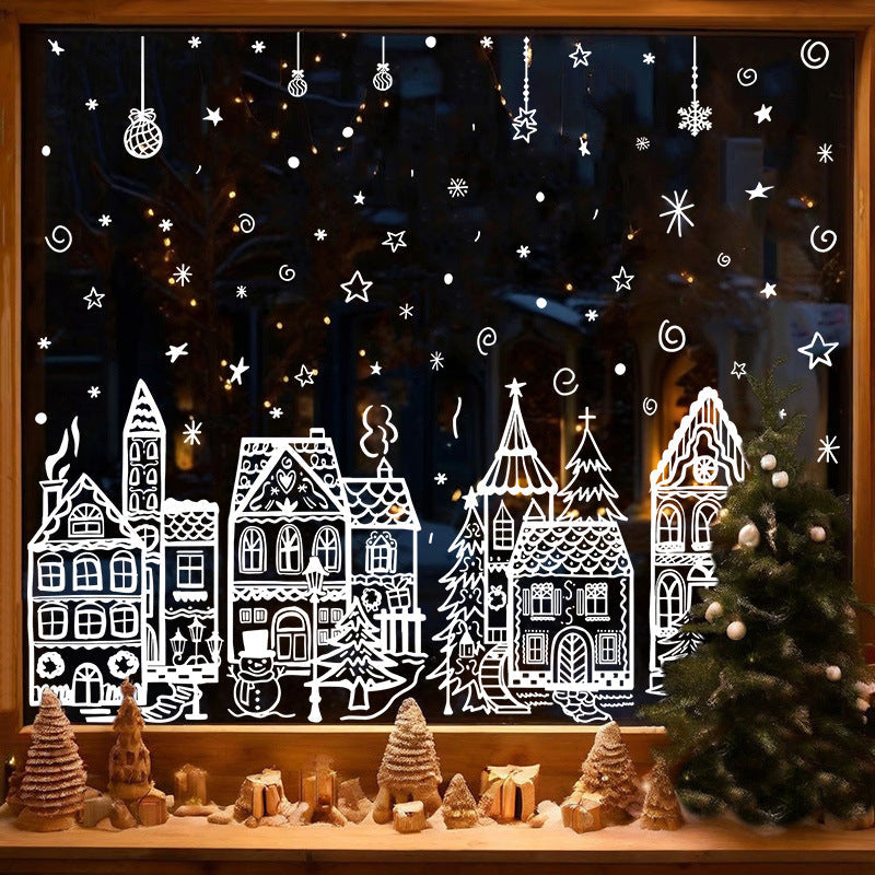 🔥🎁70% OFF!!!-Ready for Christmas! ONLY￡6.99!🎁🎄 Christmas Village Window Sticker Set