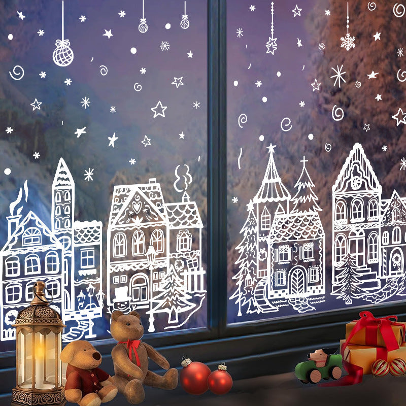 🔥🎁70% OFF!!!-Ready for Christmas! ONLY￡6.99!🎁🎄 Christmas Village Window Sticker Set