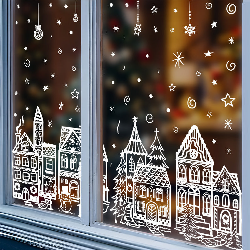 🔥🎁70% OFF!!!-Ready for Christmas! ONLY￡6.99!🎁🎄 Christmas Village Window Sticker Set