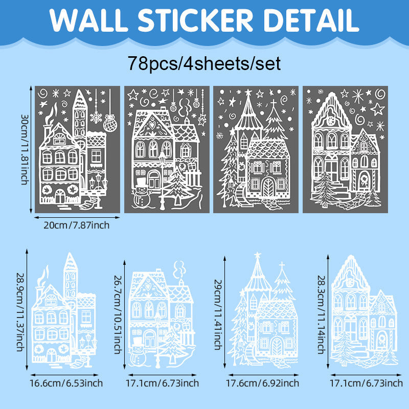 🔥🎁70% OFF!!!-Ready for Christmas! ONLY￡6.99!🎁🎄 Christmas Village Window Sticker Set