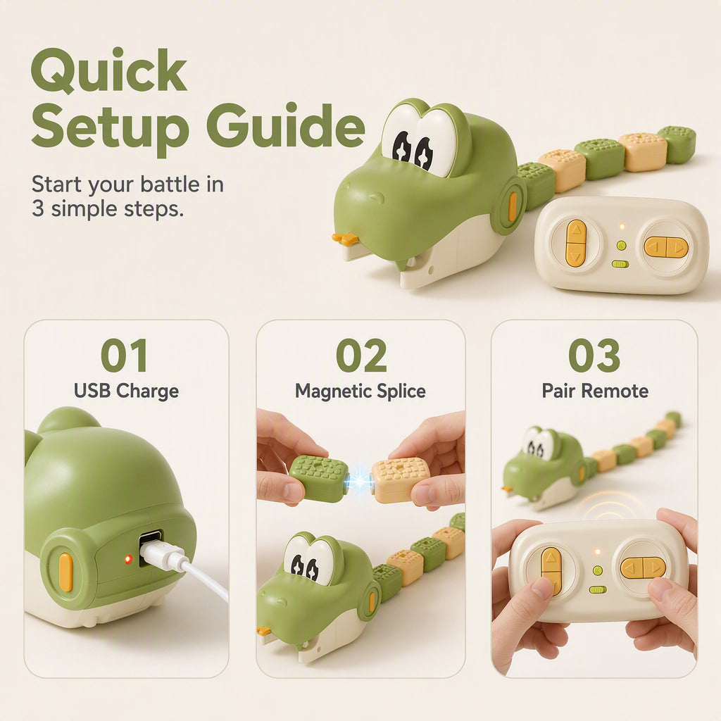 ⏰LAST DAY SALE 50% OFF🔥Remote Control Snake Toy with Magnetic Splicing Segments