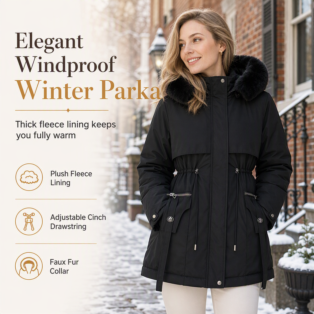 ⏳LAST DAY — ONLY £41.99!!🔥🍁 Women’s Faux Fur-Lined Padded Winter Parka