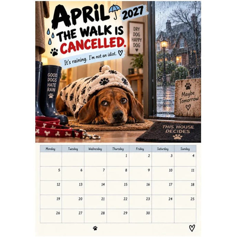 2027 Playful Dachshund Calendar