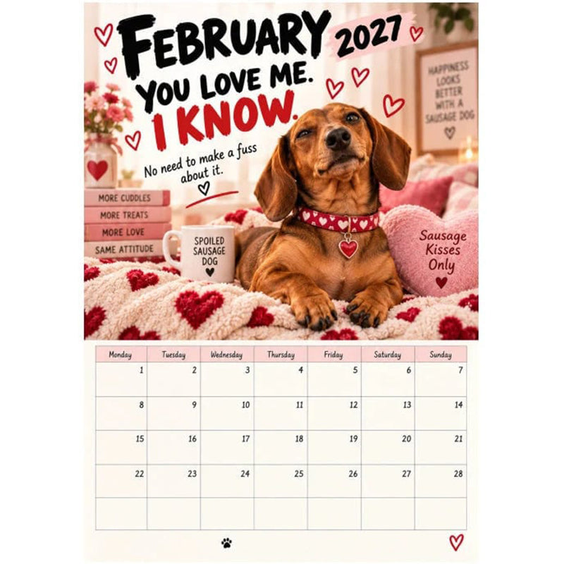2027 Playful Dachshund Calendar