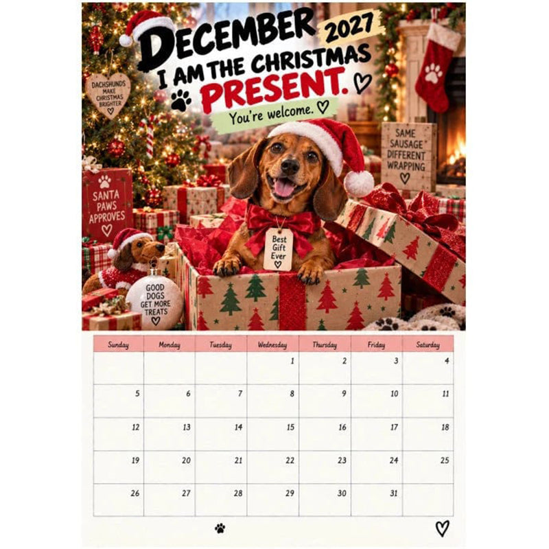 2027 Playful Dachshund Calendar