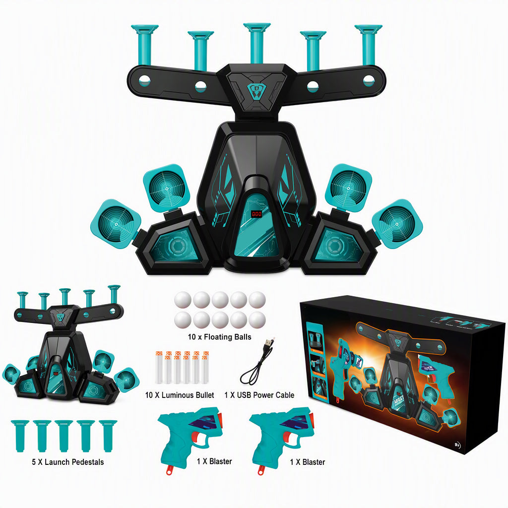 🎁🎅Christmas Special Sale - 70% OFF💝Electric Hovering Ball Target Shooting Game Set with Toy Guns and Floating Balls Glow in the Dark Electronic Target for Kids