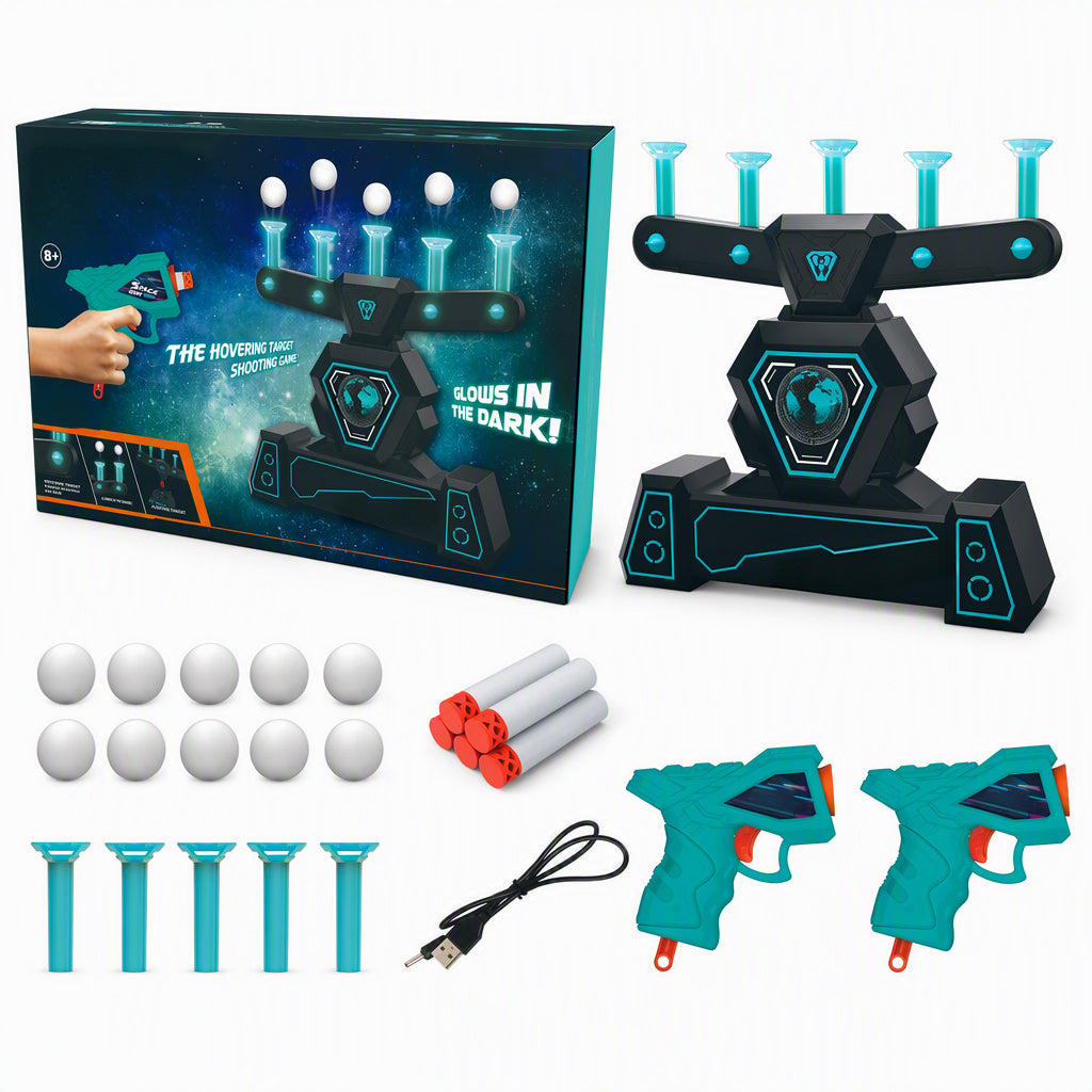🎁🎅Christmas Special Sale - 70% OFF💝Electric Hovering Ball Target Shooting Game Set with Toy Guns and Floating Balls Glow in the Dark Electronic Target for Kids