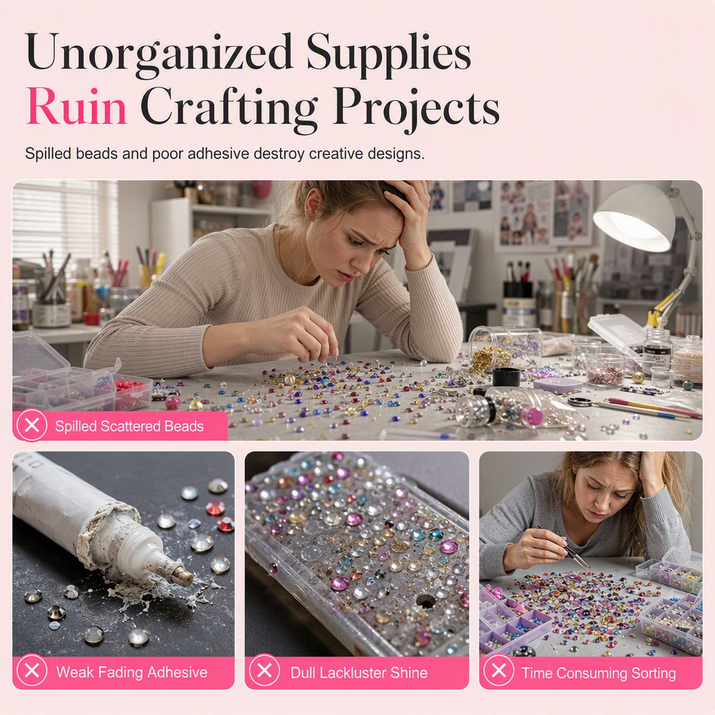 AB Color Jelly Flatback Resin Rhinestones Kit with Storage Organizer Box Glue and Tools for DIY Nail Art Clothes and Phone Case Decoration