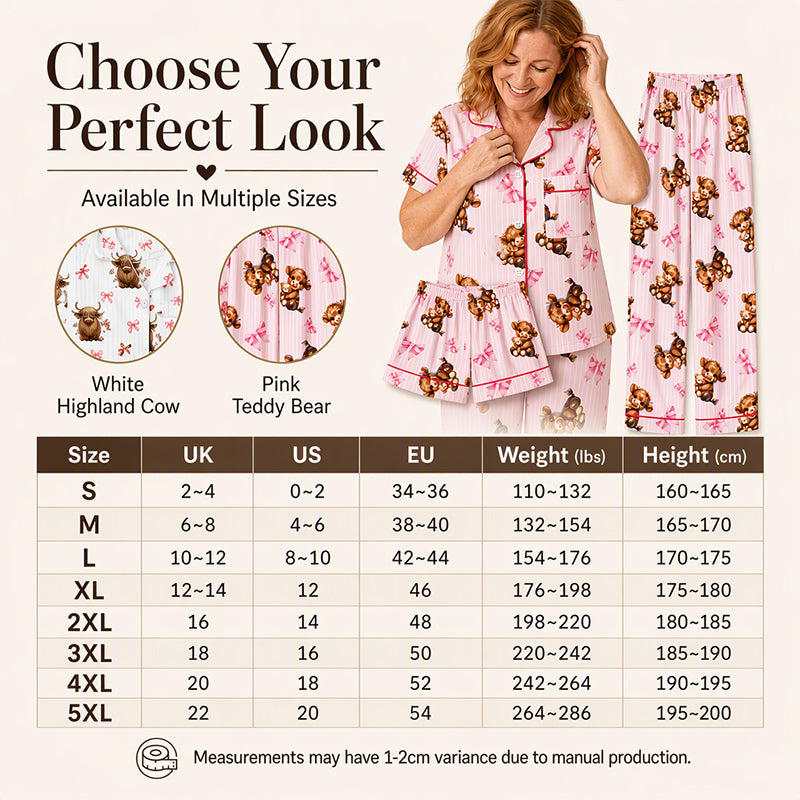 ⏳LAST DAY SALE 70% OFF!!🐮Cute Highland Cow Print, 3-Piece Fun Pajama Set – Cozy Lounge & Sleepwear ✨
