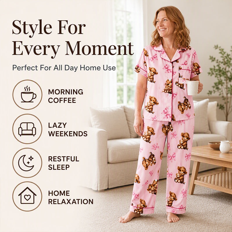 ⏳LAST DAY SALE 70% OFF!!🐮Cute Highland Cow Print, 3-Piece Fun Pajama Set – Cozy Lounge & Sleepwear ✨