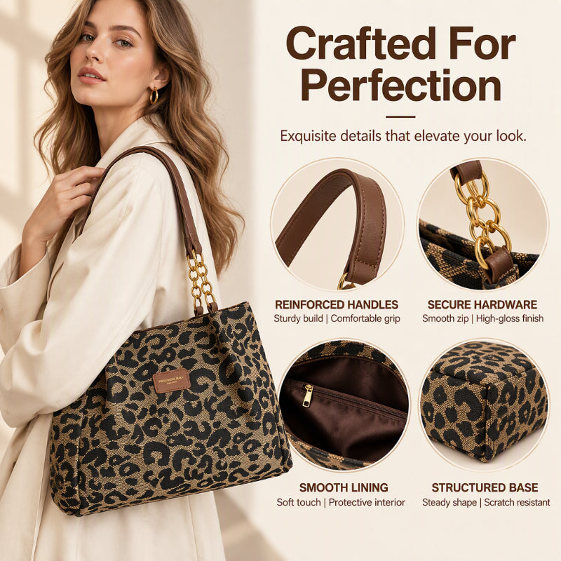 🎁2026 New Arrivals - 70% OFF🎒Retro Leopard Print Tote Bag for Women