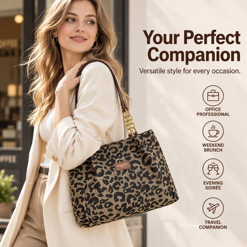 🎁2026 New Arrivals - 70% OFF🎒Retro Leopard Print Tote Bag for Women